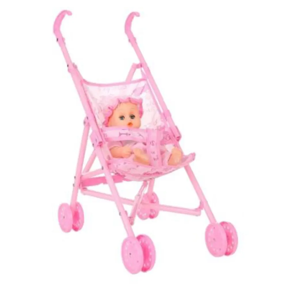 Детская коляска, детская мебель, складная коляска с куклой для 12-дюймовой куклы, мини-коляска, игрушки, подарок для ребенка