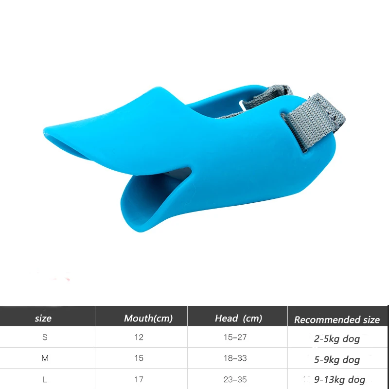 Blue 1 шт собачья намордник силиконовая Милая маска для рта утки намордник против лая, укусов против укусов маленькие маски против укусов для домашних животных аксессуары 9 цветов SML - Цвет: Blue