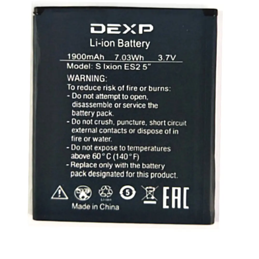 Фото Аккумулятор для DEXP IXION ES2 5 дюймов 1900 мАч 3 7 Вт/ч в | Мобильные телефоны и аксессуары