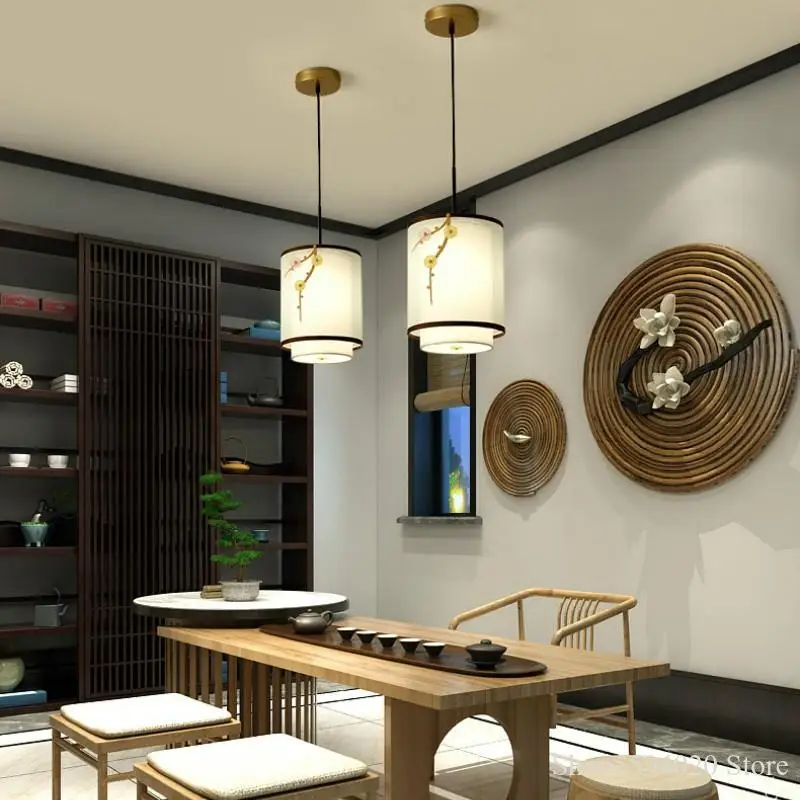 Новый китайский подвесной светильник s прикроватный для спальни медный чайный Zen