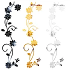 Фотообои из ротанга, зеркальный эффект 3D, золотистое, серебристое, черное украшение для дома, 100  30 см, акриловая наклейка для гардероба