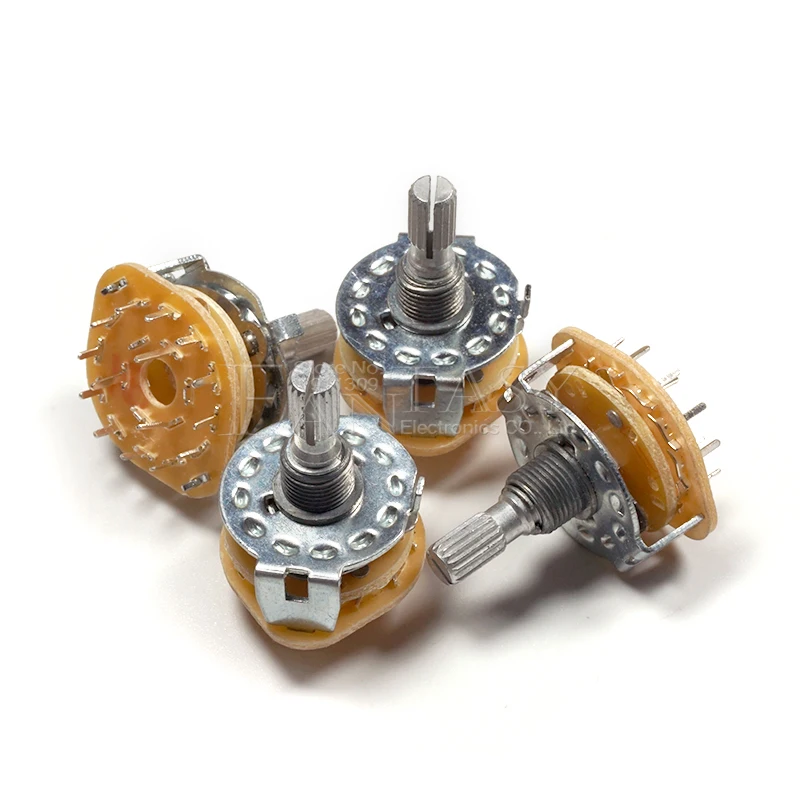 2PCS RS25 Band switch 1P11T Mount Rotary Switch Selector 2 Pole 5 Position Knob Switches | Электронные компоненты и
