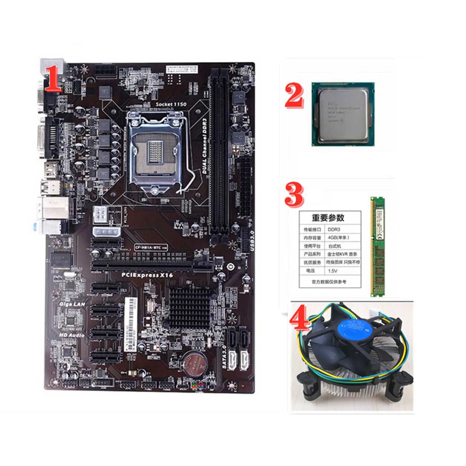 

Материнская плата для Colorful H81 Pro BTC, материнская плата LGA1150 DDR3 Intel H81 PRO Mining w/G1840 CPU/4G RAM CPU G1840, б/у
