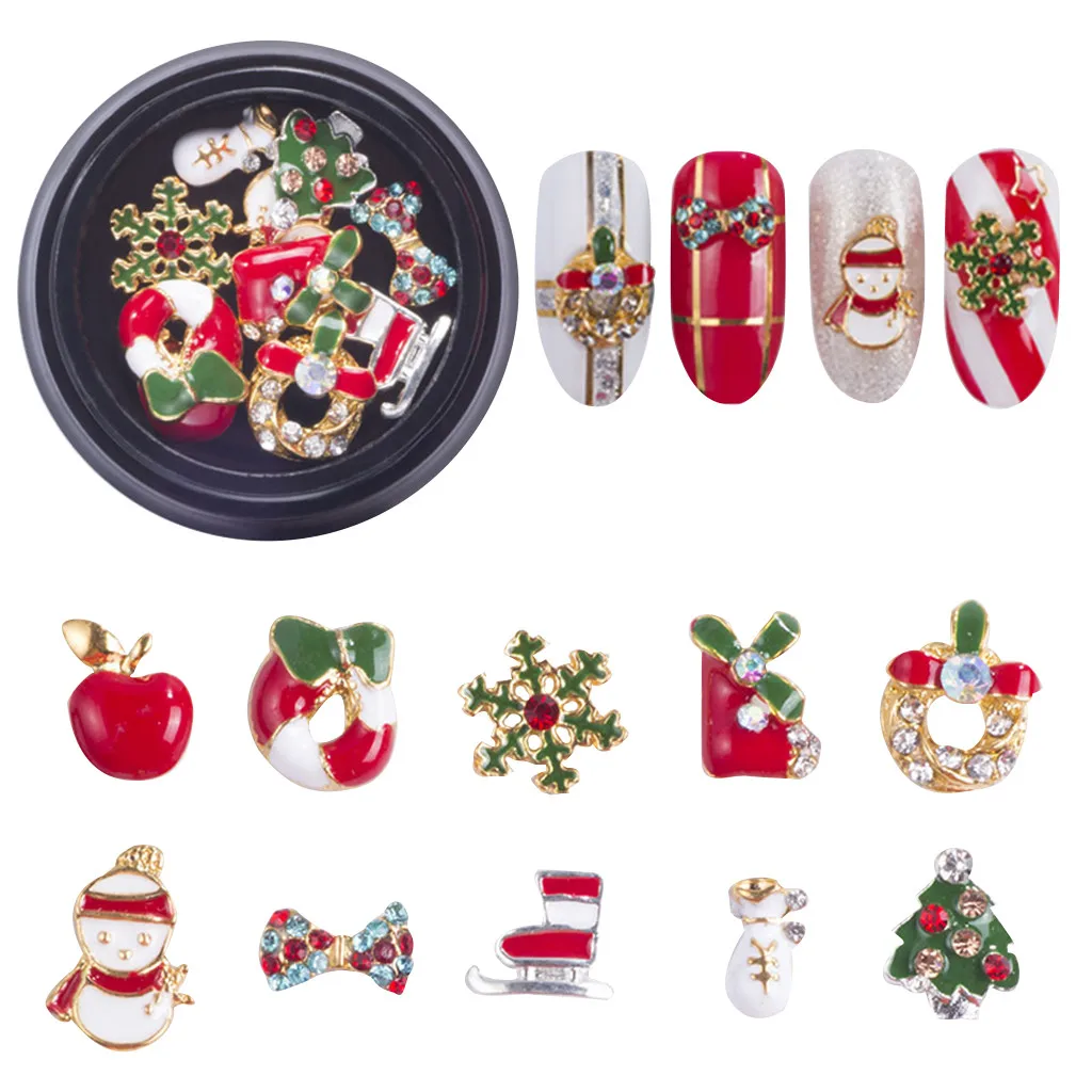 Рождественские украшения сделай сам модные стразы для ногтевого дизайна