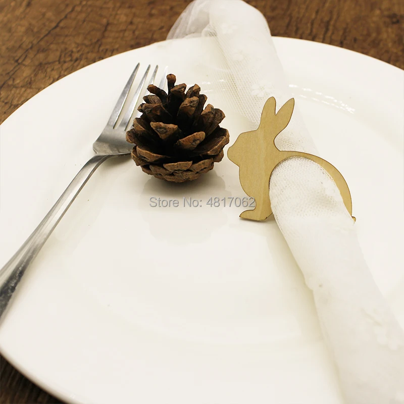 Пасхальный кролик деревянные кольца для салфеток кролик|Кольца салфеток| |