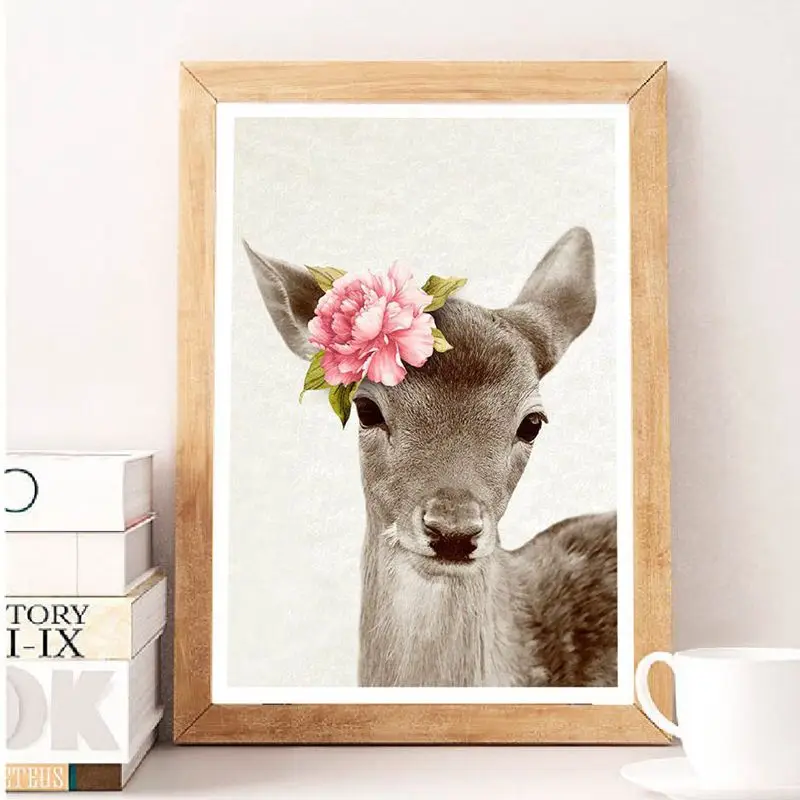 Лесной картина с рисунком животных Плакат для детской художественным принтом в