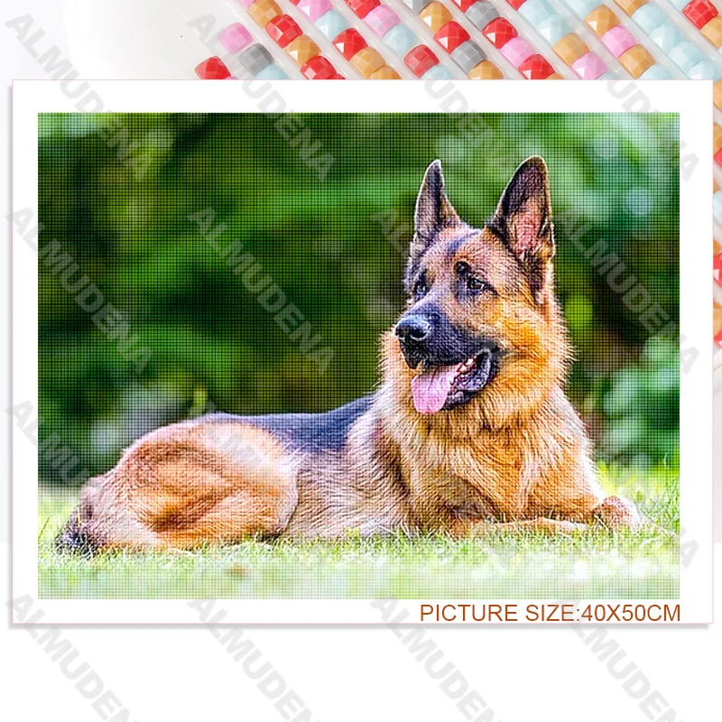 

Diy Diamond Painting Animal German Animal Husbandry Nordic Style Full Diamond Handmade Dot Inlaid Diamond Bedroom Living Room