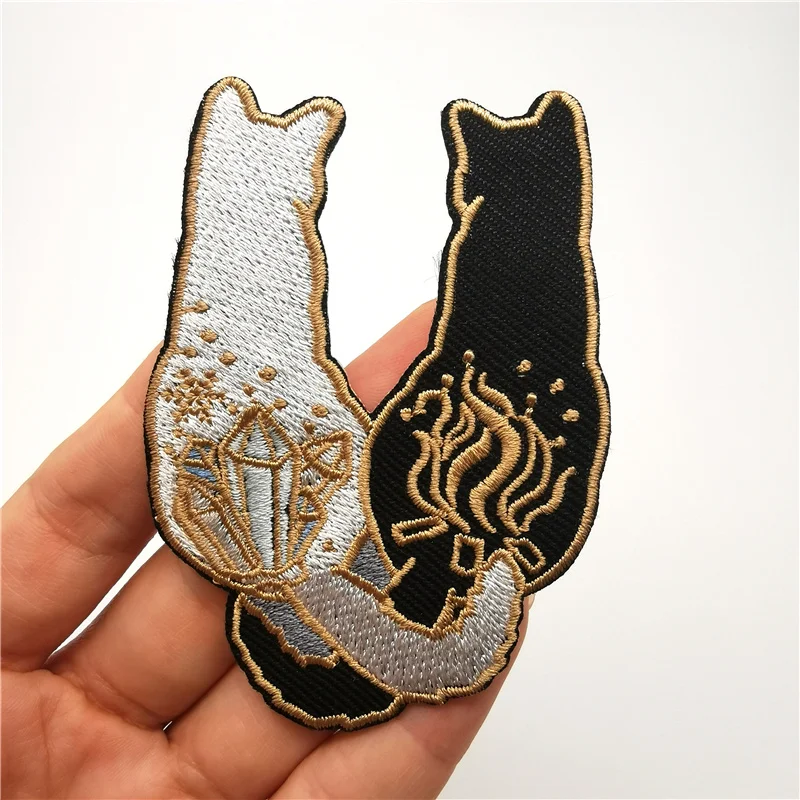 Нашивки в виде сердца и кота на одежду наклейки сделай сам японское аниме Bailong