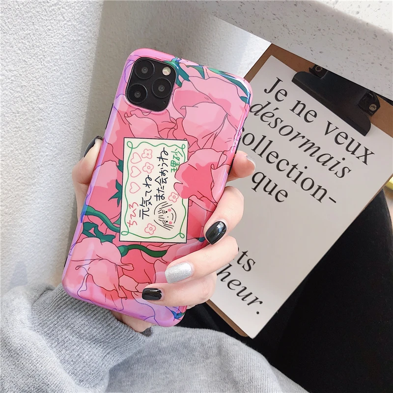 Чехол для телефона Iphone 11 Pro Max X Xr Xs 6s 7 8 Plus розовый синий вишневый цвет мягкий IMD