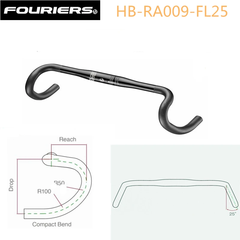 FOURIERS HB-RA009 руль для шоссейного велосипеда, алюминиевый руль для шоссейного велосипеда 31,8*480/500 мм