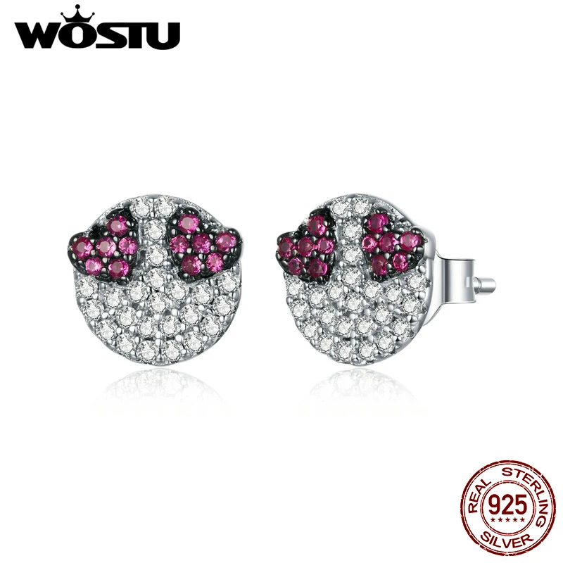 WOSTU оригинальные серьги-гвоздики из стерлингового серебра 925 пробы с надписью Love