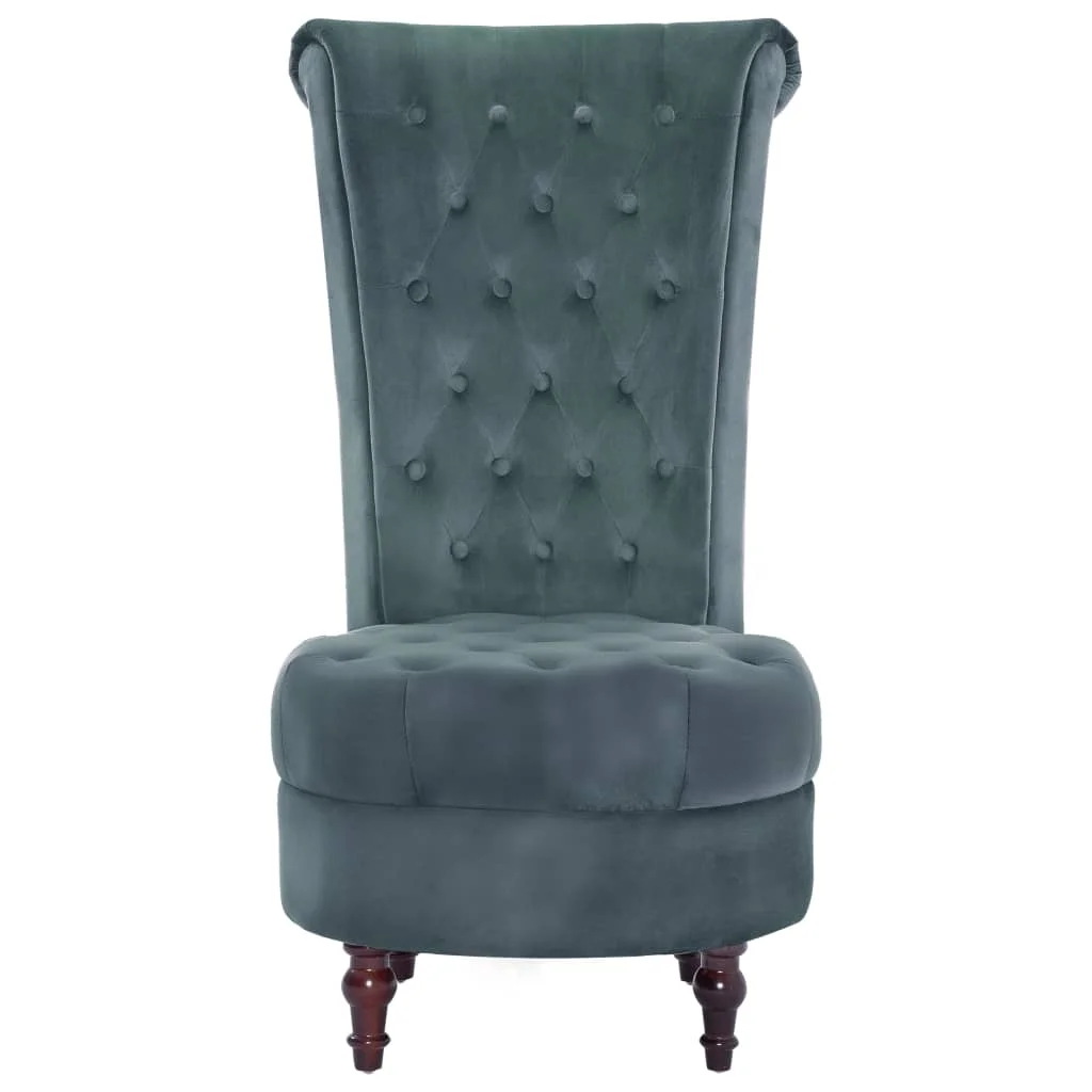 VidaXL Silla de respaldo alto terciopelo verde|Стулья для гостиной| |