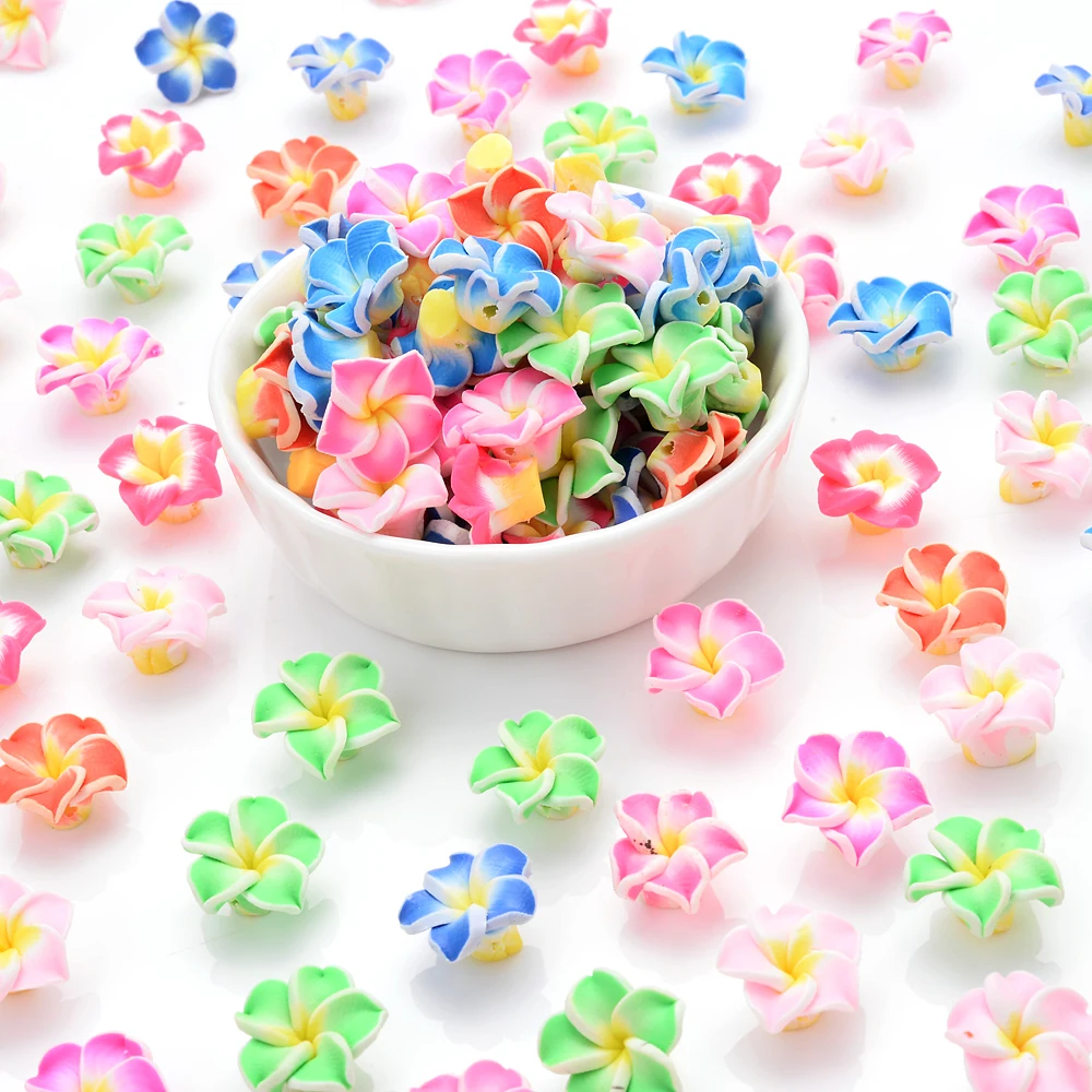 20 шт./лот 15 мм маленькая полимерная глина Плюмерия франжипан Цветочные бусины