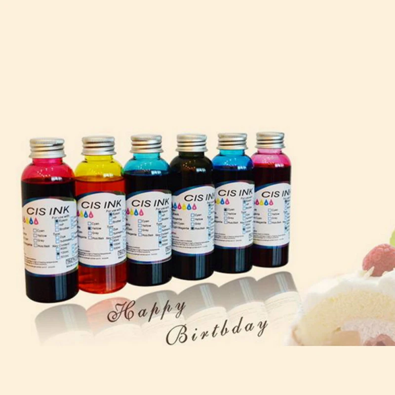 

100ML/bottle x 40 Bottles Edible Ink For Epson Printer For Cake Chocolate coffee & food printer