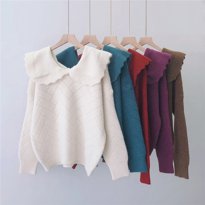 Новинка 2020 осенне-зимний милый шикарный свитер LMQ с кукольным воротником