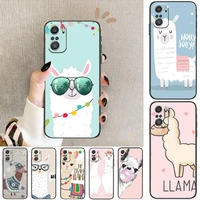 cute alpaca for xiaomi redmi note 10s 10 9t 9s 9 8t 8 7s 7 6 5a 5 pro max soft black phone case