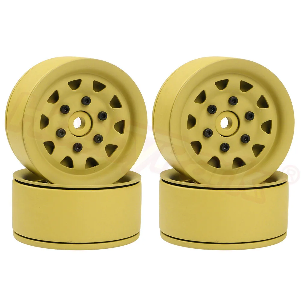 Yellow 7483 Тяжелые алюминиевые 1,9 Beadlock Колесные диски 12 мм шестигранные для 1:10 радиоуправляемые гусеничные машины грузовик Traxxas TRX4 осевой SCX10 90046 RC4WD D90 CC01 - Цвет: Yellow 7483