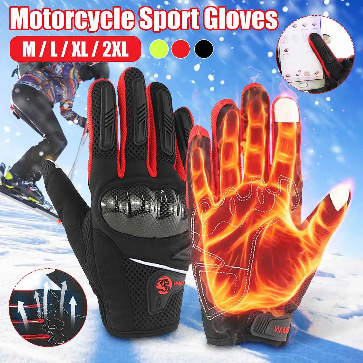 

Перчатки для мотогонок, защитные дышащие Нескользящие мужские гоночные перчатки для сенсорного экрана, защитное снаряжение для мотокросса