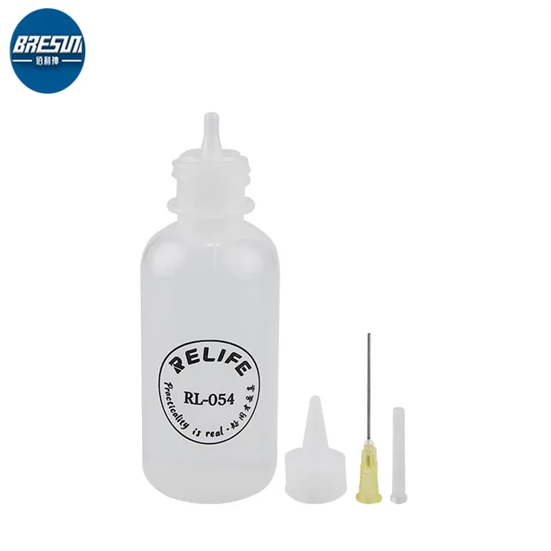 Relife RL-054 50ML Flux Paste Empty  E-Liquid Plastic Alcohol Bottle Perfume Bottle With Needle for Phone Repair Squeeze Bottle