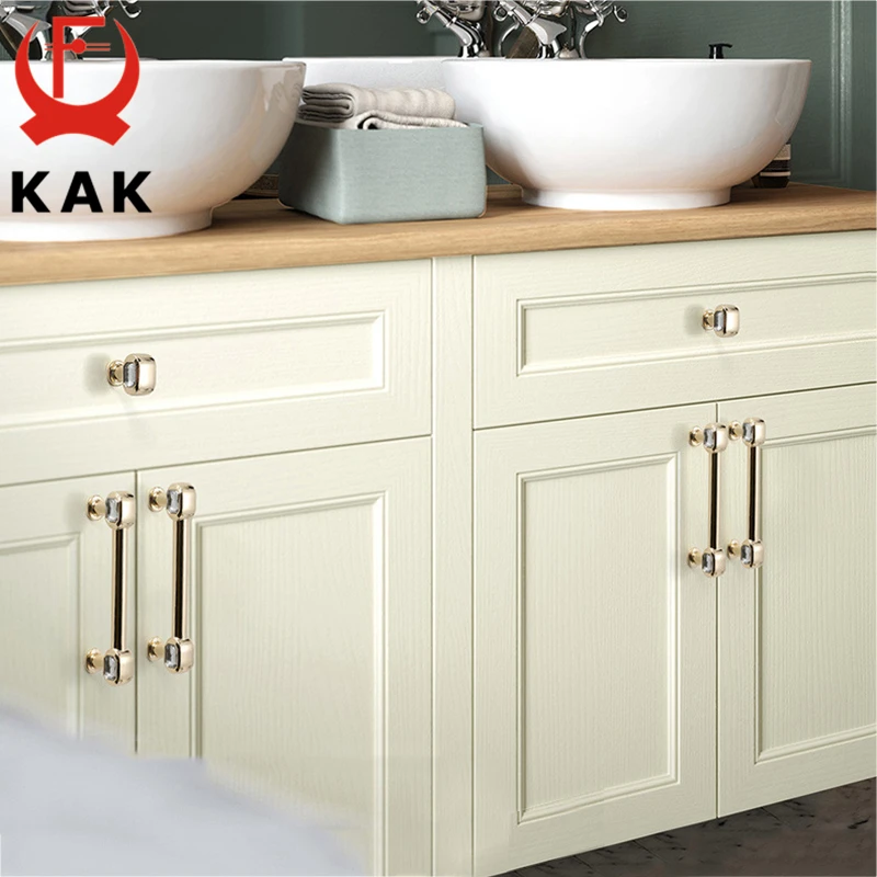 KAK золотые ручки со стразами в форме алмаза Хрустальные стеклянные выдвижной