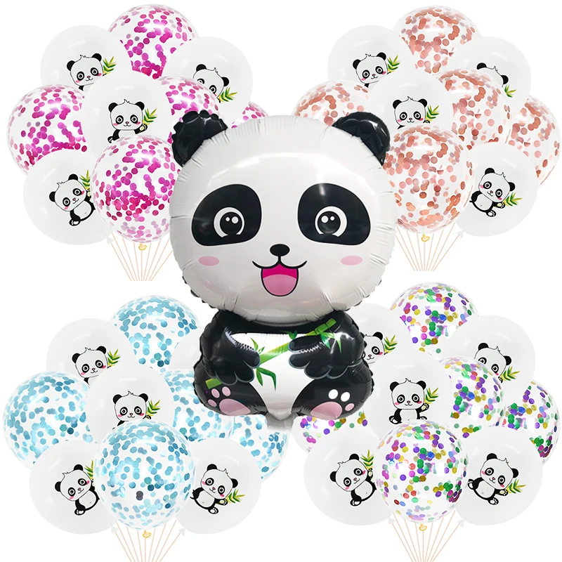 12 дюймовый латексный шар с конфетти надувной пандой из фольги Гелиевый для