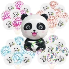 12-дюймовый латексный шар с конфетти, надувной шар с пандой из фольги, Гелиевый шар для детского душа, товары для украшения дня рождения