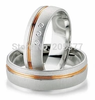 the latest 2014 design surgical stainless steel titanium engamgent and wedding rings settings rose gold color health