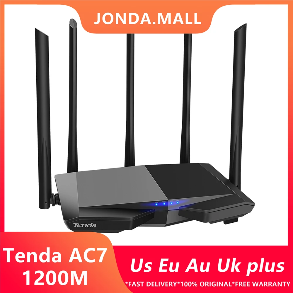 Беспроводные Wi-Fi роутеры Tenda AC7 11AC 2 4 ГГц/5 0 ГГц ретранслятор 1 * WAN + 3 LAN 5*6dBi антенны с