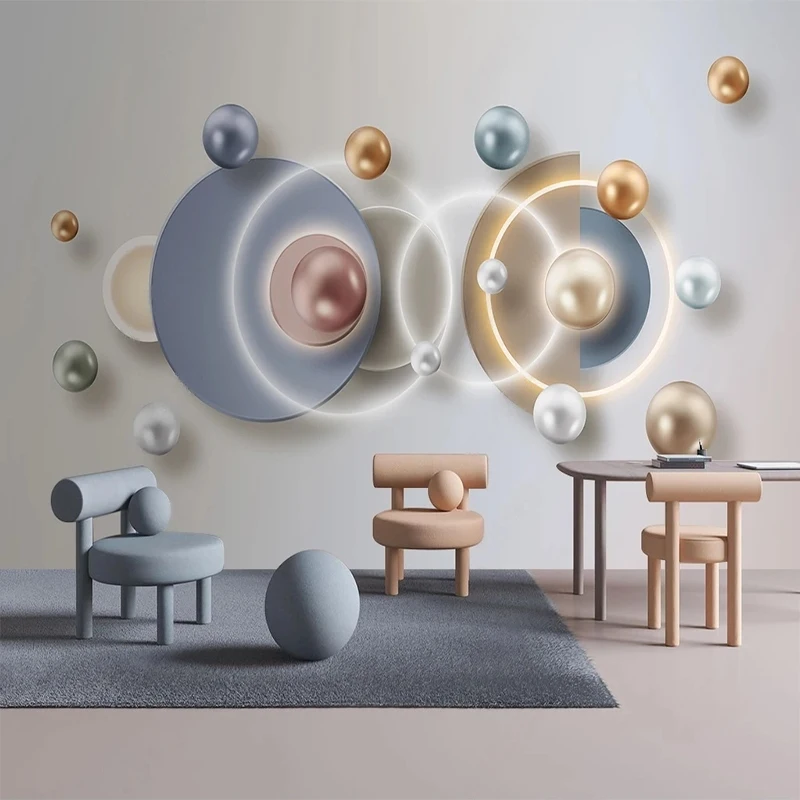 

Фотообои на заказ, 3D обои, творчество, абстрактное искусство, трехмерные металлические фотообои для гостиной, дивана, телевизора