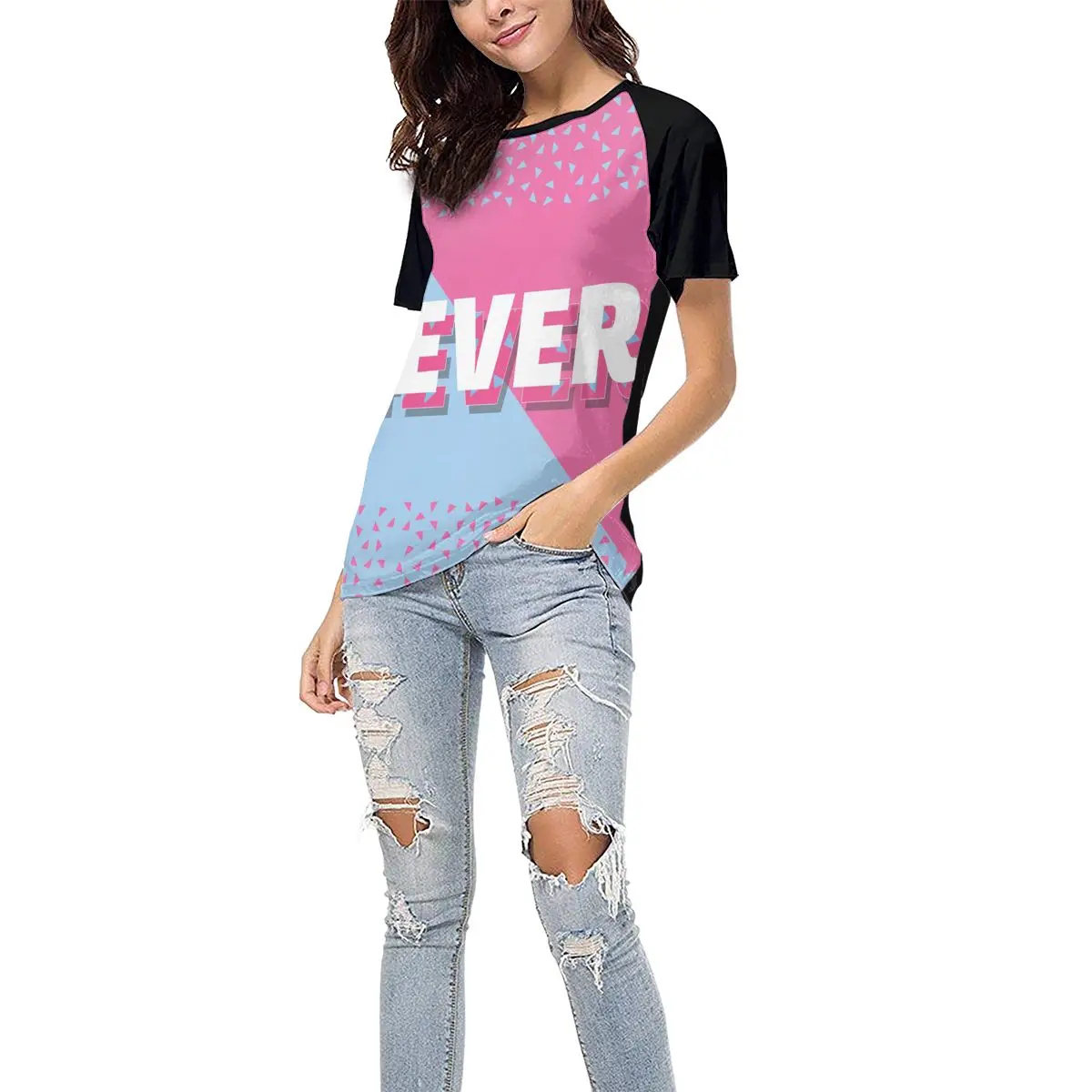 

Pretty Girl Clairo Women's Baseball Short Sleeves Beautiful Stamp Fashion Breathable Polyester Crew Neck