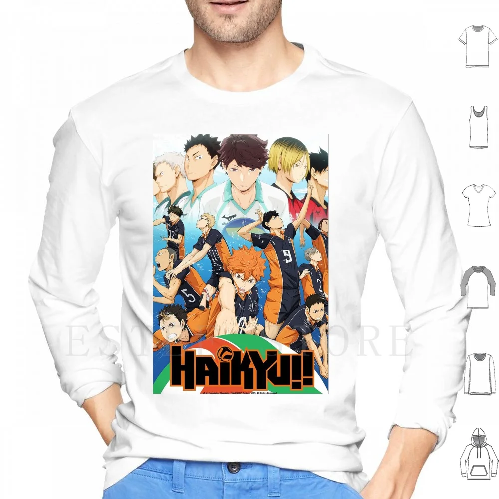 

Haikyu! Толстовка с длинным рукавом Haikyuu Аниме Манга карасуно волейбол Haikyu Hinata Kageyama Nishinoya Bokuto Kageyama Tobio