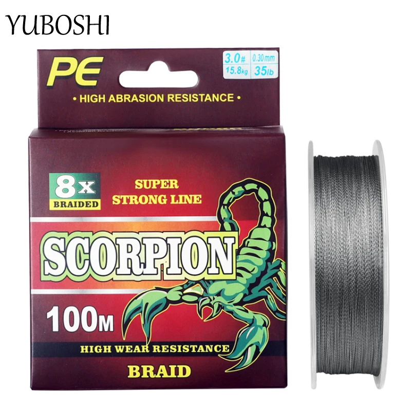 100M High Quality Line Sea Fishing Professional Fishing Accessories 4 Strands/8 Strands Anti-bite Japanese Braided Line