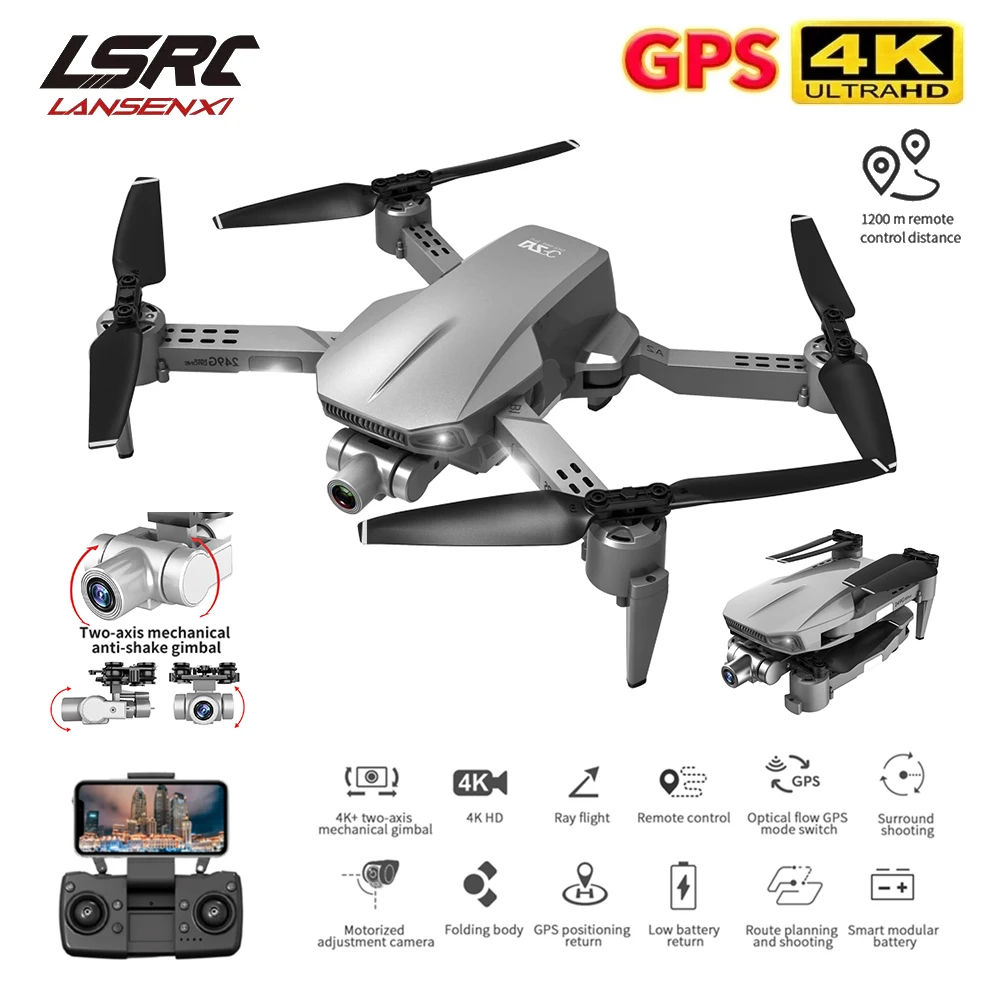 l106 pro rc дрон gps 4k hd камера анти встрях
