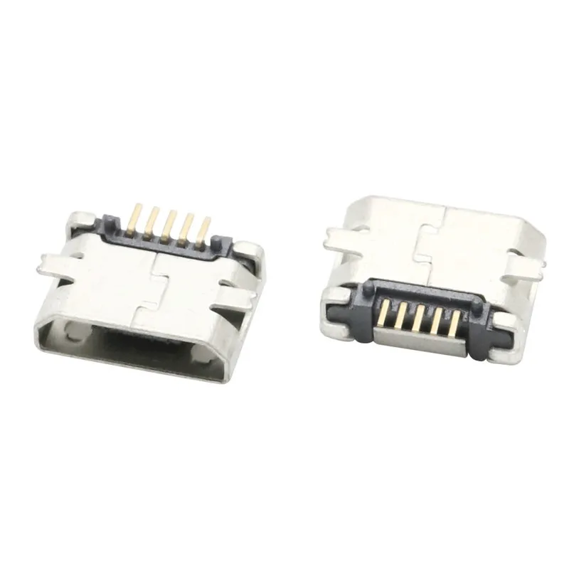 50 шт./лот гнездо Micro USB 5P 5-контактный патч SMD 2-футовая фиксированная ножка 5 9 SMT с