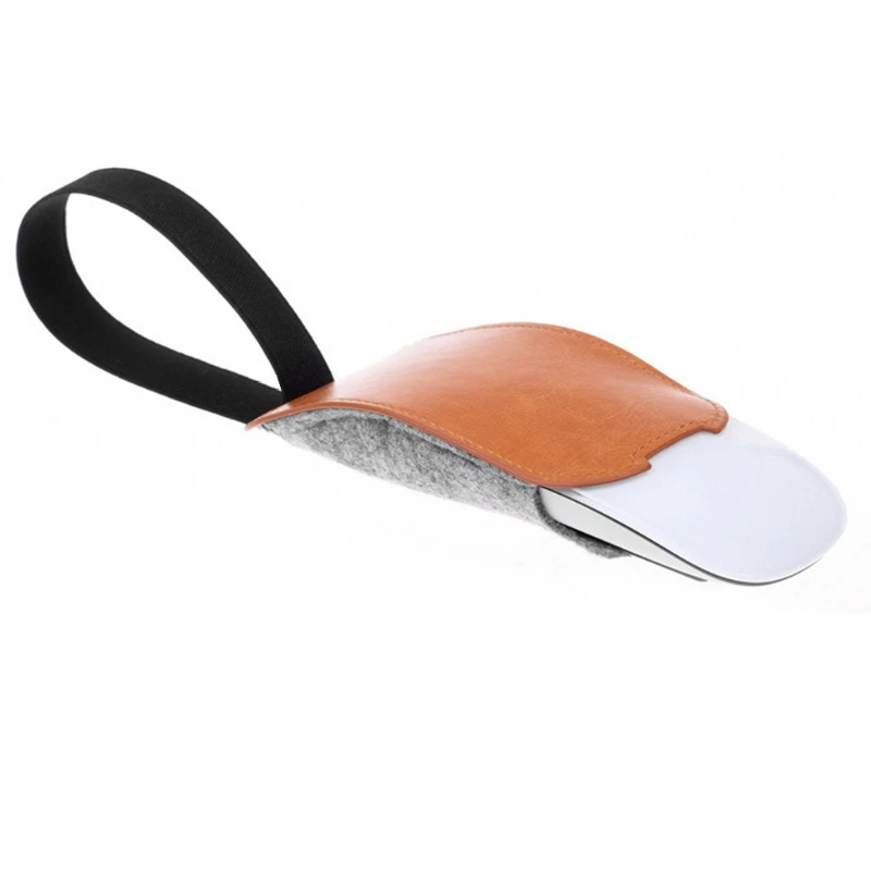 

Оранжевый фетровый чехол для мыши из искусственной кожи, Дорожный Чехол для переноски, пылезащитный чехол, сумка для хранения мышей для Apple ...