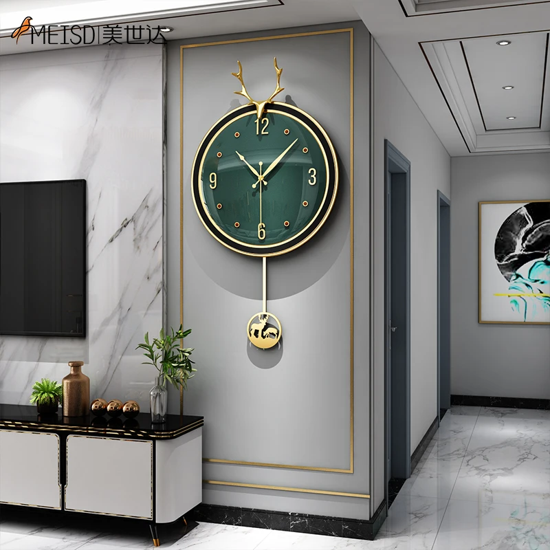 MEISD современные дизайнерские настенные часы креативные маятниковые зеленые