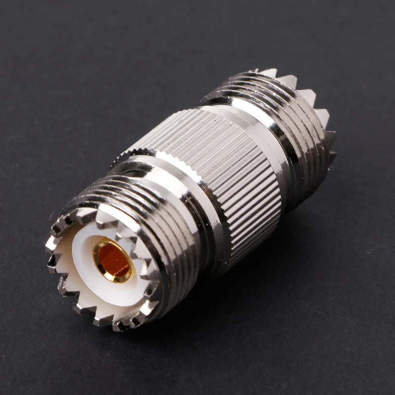 

C5AE UHF PL-259 SO-239 Female To UHF Female Jack RF Straight Connector Adapter Nickel