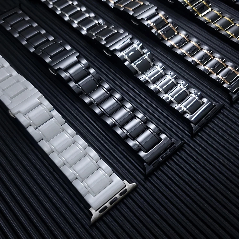 Luxury Ceramic Strap for Apple Watch Band replace watchband for iWatch 42mm 38mm Apple watch 6 SE 44mm 40mm Bracelet Wrist Bands