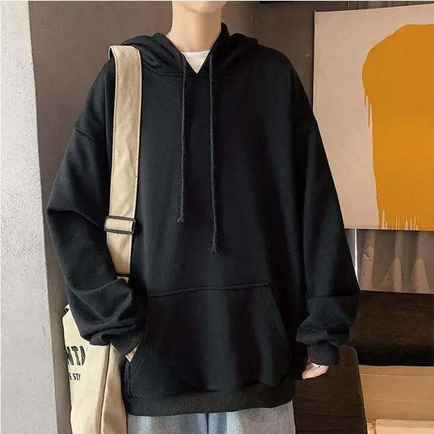 

Hong Kong style new daisy print hooded sweater men Korean version of the trend loose sports plus velvet couples leisure dawei