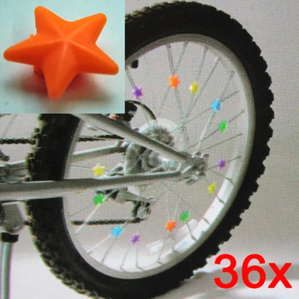 36pcs Bike Spoke Beads Luminous Bicycle Wheel Plastic Clip Bead Wire Decorations | Автомобили и мотоциклы