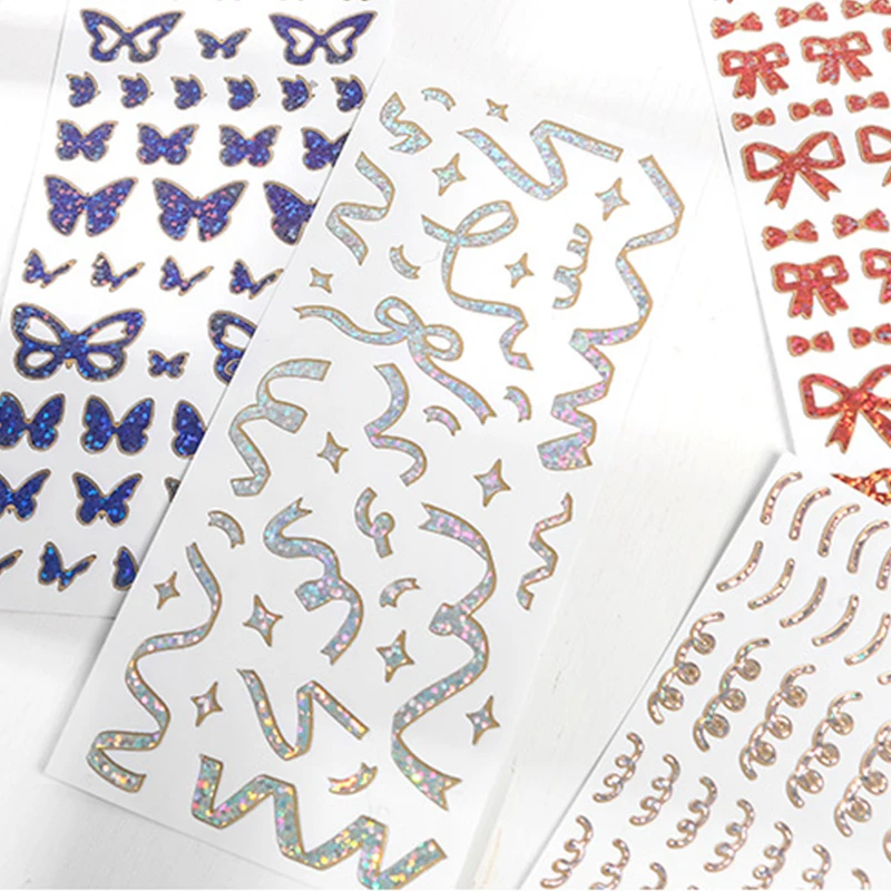 

Ribbon Bow Sticker DIY scrapbooking journal base collage mobile diary happy plan gift sealing decorative sticker