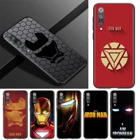 avengers iron man silicone for xiaomi mi 11i 11 10t 10i 9t 9 note 10 ultra lite pro 5g se black soft tpu phone case