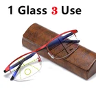 Мужские Мультифокальные очки для чтения, ультралегкие, для дальнозоркости, пресбиопии, с защитой от синего света, TR90, половинчатая оправа