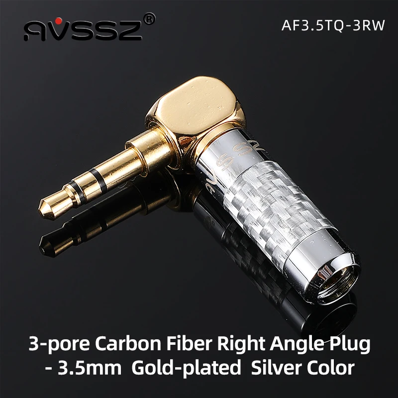 AVSSZ Carbon Fiber 3.5mm Jack Stereo Headphone Plug - Straight/Angle, 3/4/5 Poles, DIY Repair & Replacement (2.5mm, 4.4mm) Description Image.This Product Can Be Found With The Tag Names Computer Cables Connecting, Computer Peripherals, PC Hardware Cables Adapters, Straight angle plug