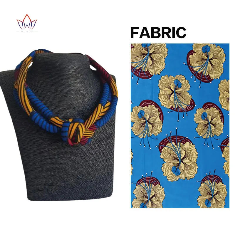 Африканское ожерелье с принтом Анкара ожерелье с принтом Африканские Этнические украшения ручной работы Африканские хлопковые украшения из ткани для женщин WYB378