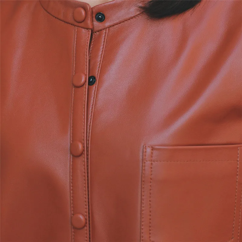 Kaufen Schaffell 100% Echte Echtem Leder Weibliche Jacke Frühling Herbst Mantel Frauen Kleidung Koreanische Vintage Kurze Fit Schwarz Tops 1849