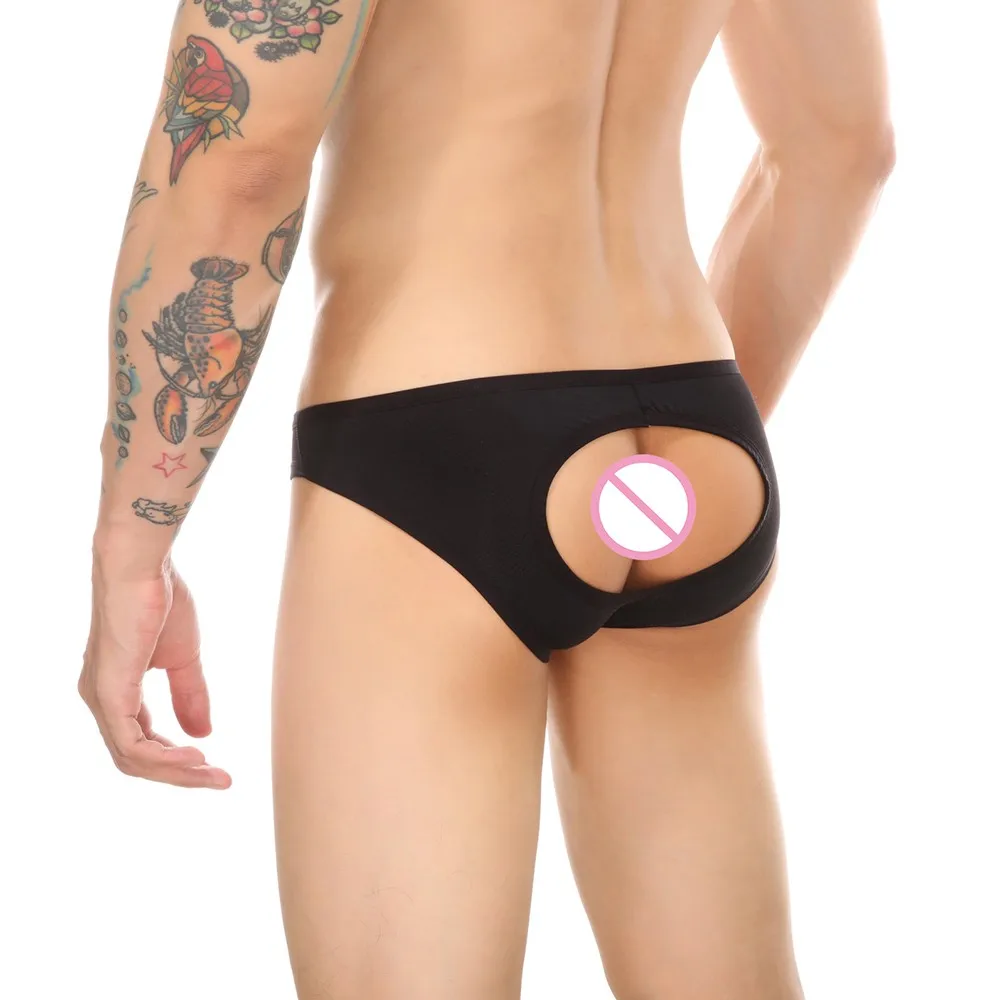 

Open Butt Brief Bulge Pouch Underwear Man Breathable Underwear Mens Sexy Pouch Underpants Low Rise Erotic Lingerie Men Panties
