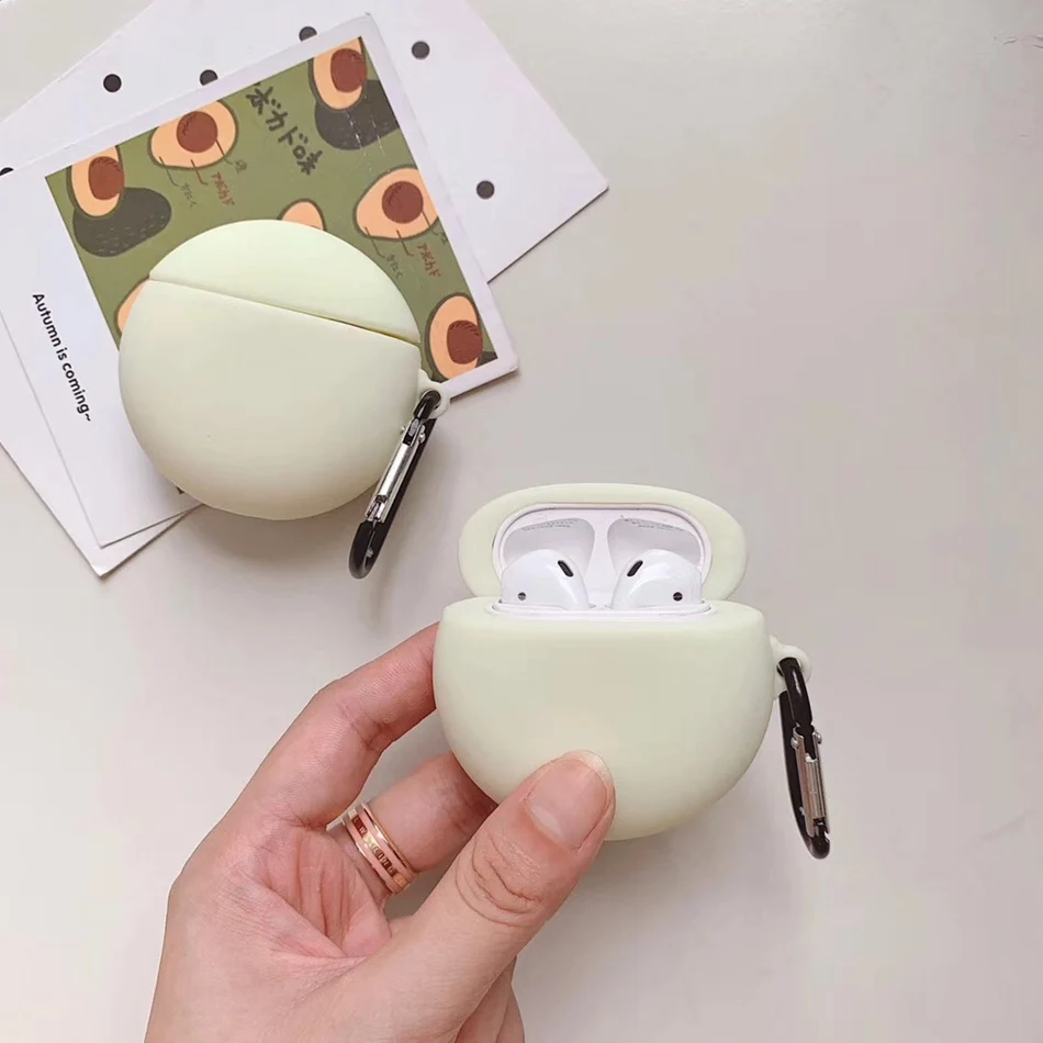Для AirPods чехол 3D сплошной цвет светящийся шар чехол для наушников для Airpods 2/i10/i11 TWS Защитная крышка с крючок карабина