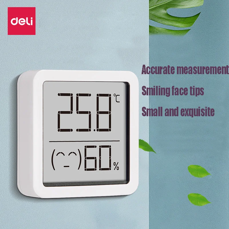 deli 8845 mini lcd digital thermometer hygrometer indoor room electronic temperature humidity meter for home free global shipping