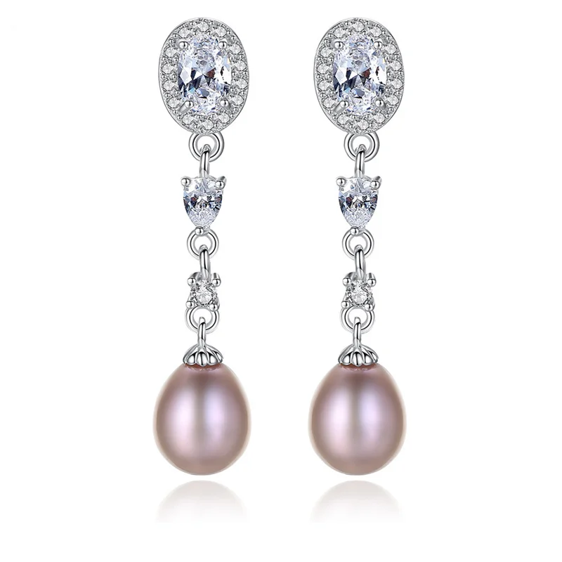 

2021 New Ladies Fashion Earrings Sweet and Romantic Freshwater Pearl Long Earrings Engagement Wedding Couple Gift